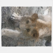 水彩ライオネス フリースブランケット (正面(横))