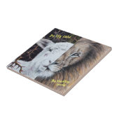 水彩ライオンと子羊のカスタマイズ可能 タイル (側面)