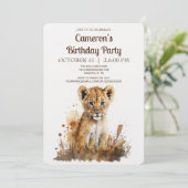 水彩ライオンキングのパーティー招待状 招待状 (スタンド正面)