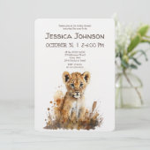 水彩ライオンキングのベビーシャワー 招待状 (スタンド正面)