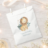 水彩ライオンプリンス熱帯葉誕生日 フェイバーバッグ (クリップ留めされた状態)