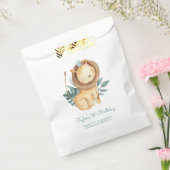 水彩ライオンプリンス熱帯葉誕生日 フェイバーバッグ (封をした状態)