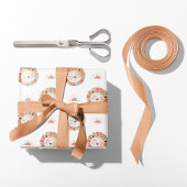 水彩ライオン&サン – ピンク – サファリ動物 ラッピングペーパー