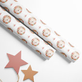 水彩ライオン&サン – ピンク – サファリ動物 ラッピングペーパー