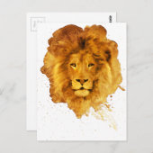 水彩ライオン ポストカード (正面/裏面)
