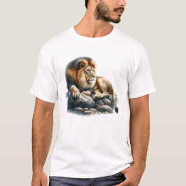 水彩ライオン Tシャツ