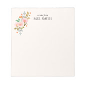 水彩ライトイエローフローラノート(先生より) ノートパッド (正面)