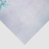 水彩ライトティール(緑がかった色)ブルーフラワーフローラデコページ 薄葉紙 (詳細)