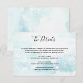 水彩ライトブルーのウェディング詳細挿入カード エンクロージャーカード (正面/裏面)