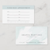 水彩ライトブルーサロンアポイントメントカード 名刺 (正面/裏面)