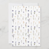 水彩ライトブルーワイルドフラワーズブライダルシャワー 招待状 (裏面)