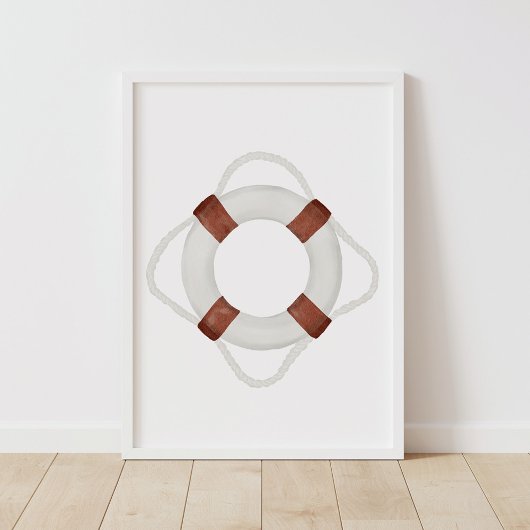 水彩ライフセーバー 海洋装飾 ポスター