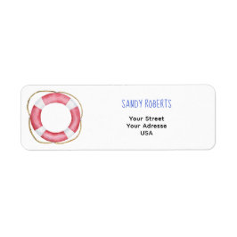 水彩ライフブイ – 差出人住所ラベル ラベル