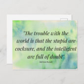 水彩ライフ引用文愚かな知性 ポストカード (正面/裏面)