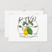 水彩ライムチッロの結婚式 招待状 (正面/裏面)