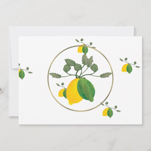 水彩ライムレモンリモンブライダルシャワー 招待状 (裏面)