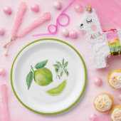 水彩ライム葉及び紙プレート ペーパープレート (パーティー)