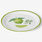 水彩ライム葉及び紙プレート ペーパープレート (アングル)