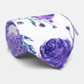 水彩ライラックとバラ ネクタイ (ロール)