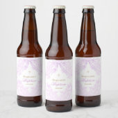 水彩ライラック紫の洗礼 ビールラベル (ボトル)