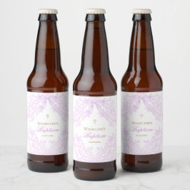 水彩ライラック紫の洗礼 ビールラベル