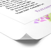 水彩ライラック4テーブル結婚のシーティングチャート ポスター (角)