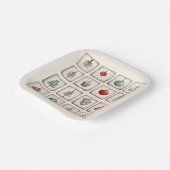 水彩ラインアートクリスマスパターン ペーパープレート (傾斜あり)