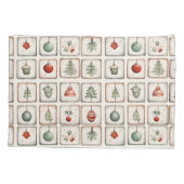 水彩ラインアートクリスマスパターン 枕カバー (裏面)