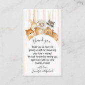 水彩ラインフォレストベビー動物ありがとう エンクロージャーカード (正面)