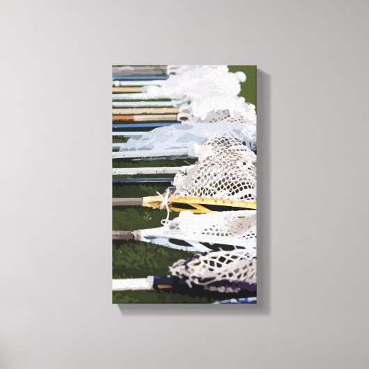 水彩ラクロス棒 キャンバスプリント (正面)