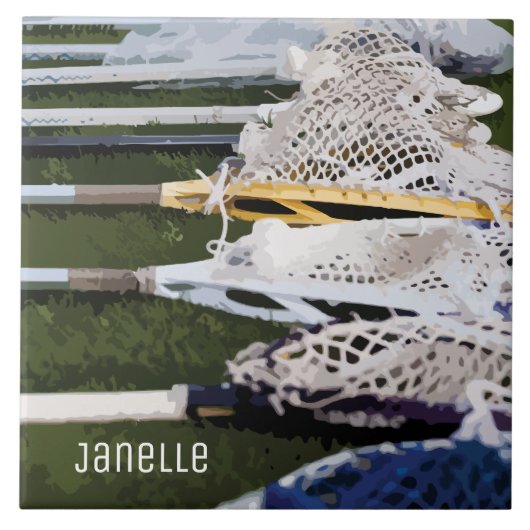 水彩ラクロス棒 タイル (正面)