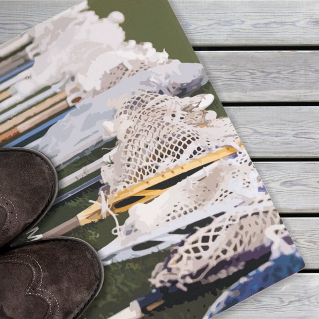 水彩ラクロス棒 ドアマット (クリエイターアップロード済み)