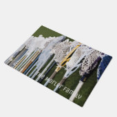 水彩ラクロス棒 ドアマット (アングル)