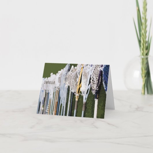 水彩ラクロス棒 ノートカード (正面)