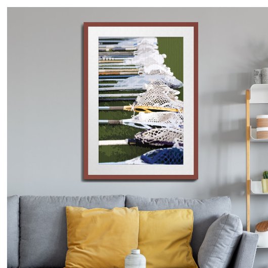 水彩ラクロス棒 ポスター