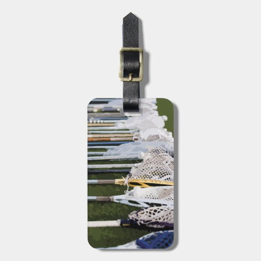 水彩ラクロス棒 ラゲッジタグ (正面縦)