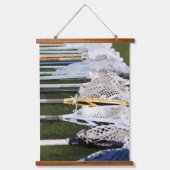 水彩ラクロス棒 吊り下げ型タペストリー (正面)