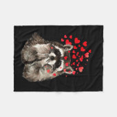 水彩ラクーンの吹キスかわいい動物アート フリースブランケット (正面(横))