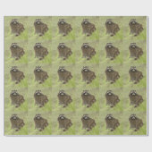 水彩ラクーンアニマル自然荒野 ラッピングペーパー (フラット)