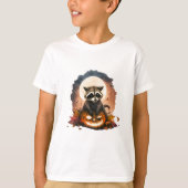 水彩ラクーンハロウィーンキッズ Tシャツ (正面)