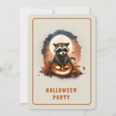 水彩ラクーンハロウィーン招待状カード 招待状 (正面)