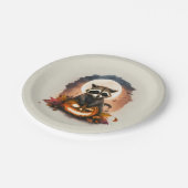 水彩ラクーンハロウィーン ペーパープレート (アングル)