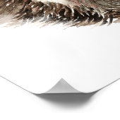 水彩ラクーン吹のキスおもしろい動物 ポスター (角)