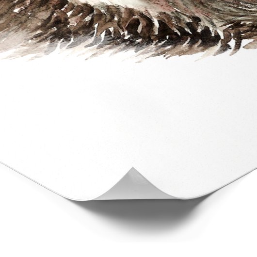 水彩ラクーン吹のキスおもしろい動物 ポスター (角)