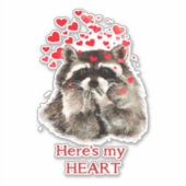 水彩ラクーン吹ズキスおもしろい引用文 シール (正面)