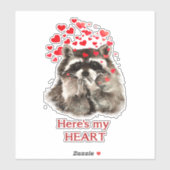 水彩ラクーン吹ズキスおもしろい引用文 シール (シート)