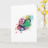 水彩ラグビーボール カード (黄色い花)