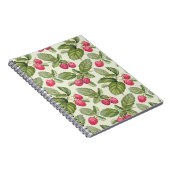 水彩ラズベリーシームレスパターンデザイン ノートブック (右側)