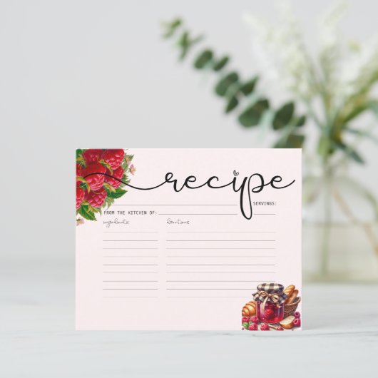 水彩ラズベリーレシピカード (スタンド正面)