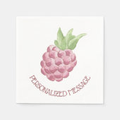 水彩ラズベリー スタンダードカクテルナプキン (正面)